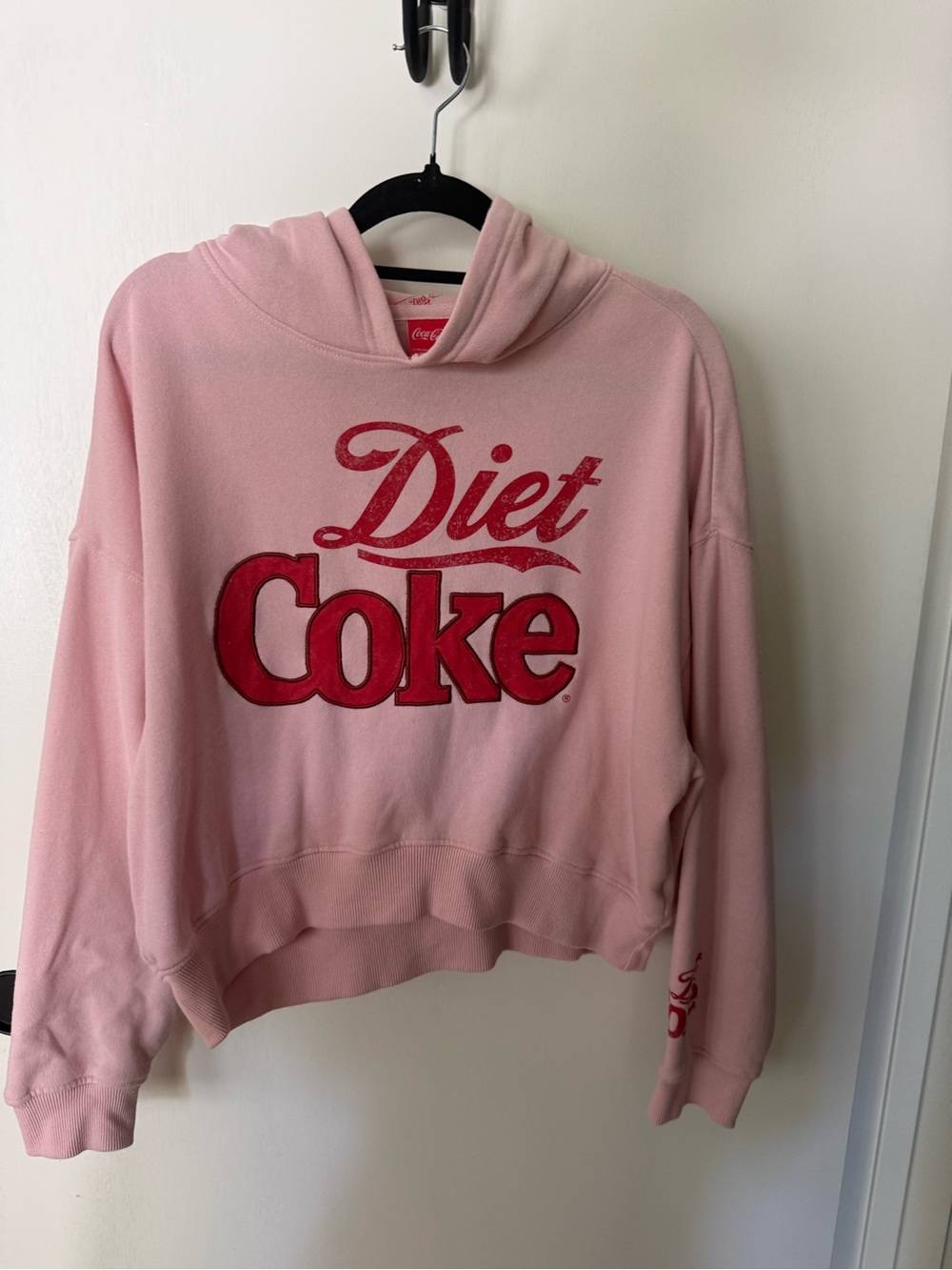 Coca Cola Pink Cropped Diet Coke Hoodie